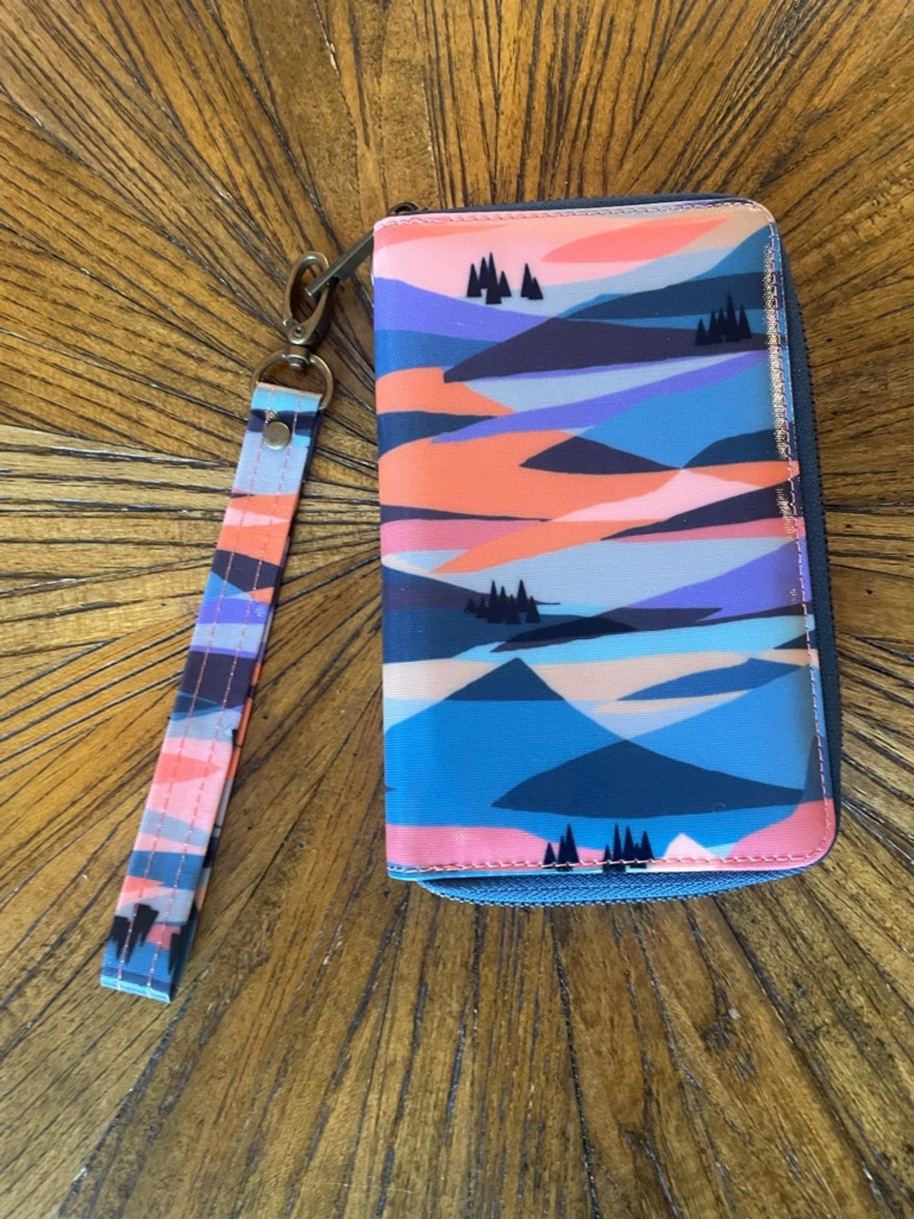 Colorful Landscape Zip Wallet Wristlet - Multi-Color